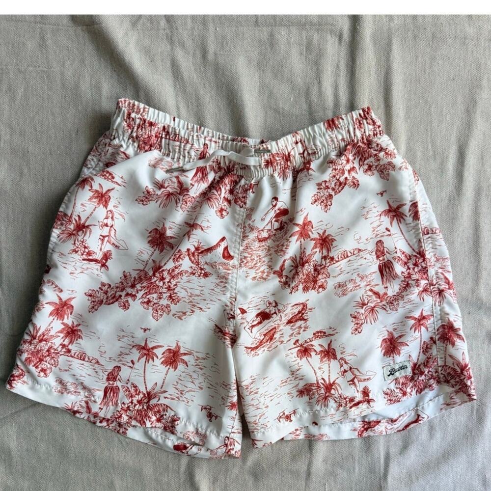 Bather Men's Swim Trunks Shorts Canadian Toile AOP Size Medium Lined ResortWear